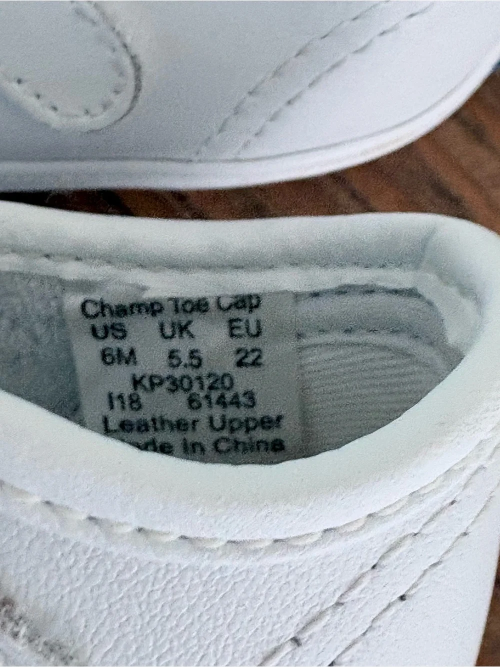 Keds Toddler Champion Toe Cap T-Strap In White Leather Size 6 Boy Girl Like New